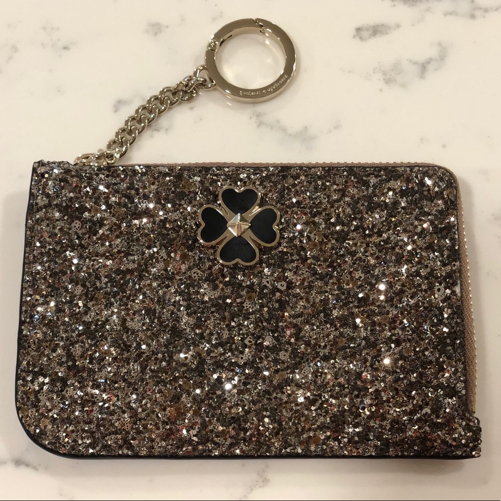 Kate Spade L-Zip Glitter Card Holder
